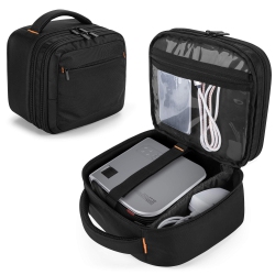 HLD Double Layers Projector Case \w Detachable Divider, Mini Projector Carrying Bag Compatible \w Qkk Mini Projector, Xgimi Halo, Dr.j Professional