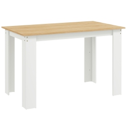 HOMCOM 47" Dining Table for 4-6 People, Modern Rectangular Kitchen Table With Wood Effect for Dining Room, Living Room, Oak