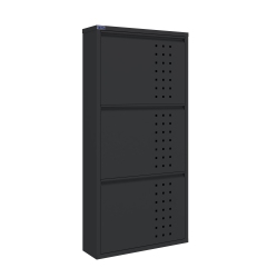 CEHA CANADA Ayk 3-Door Metal Shoe Cabinet With Front Ventilation - Dark In Gray
