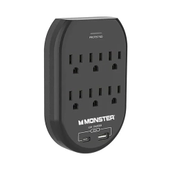 MONSTER Mws1-1003-Us – 6-Outlet Wall Adapter With USB And USB-C