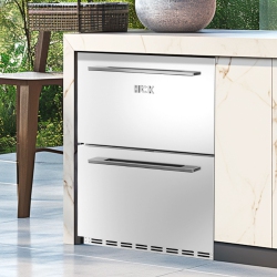 HCK 73 Cans (12 OZ.) 5.12 Cu. Ft. Dual Drawer Outdoor Stainless Steel Fridge Suitable for Residential And Commercial Use