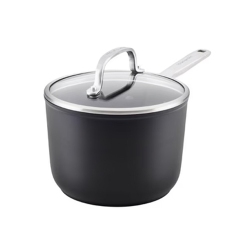 KITCHENAID Hard-Anodized Induction Nonstick Saucepan With Lid, 2-Quart, Matte In Black