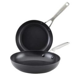 KITCHENAID Hard-Anodized Induction Nonstick Frying Pan Set, 2-Piece, Matte In Black
