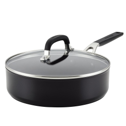 KITCHENAID Hard Anodized Nonstick Saute Pan With Lid, 3-Quart, Onyx In Black
