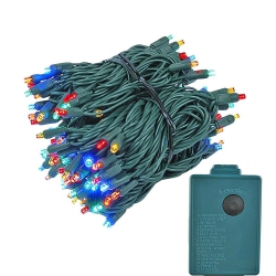 NOVELTY LIGHTS LLC Novelty Lights 46.5 Feet 140 Light Led Chasing Christmas String, 16 Function Controller On Wire, Ul Listed for Indoor/outdoor Use