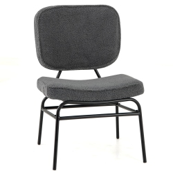 COSTWAY 1 PCs Upholstered Accent Chair With Sponge Padding Adjustable Foot Pads & Metal Frame