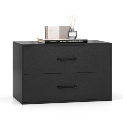 COSTWAY 2-Drawer Dresser Stackable Horizontal Storage Organizer W/handles