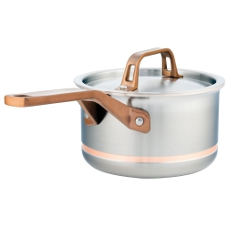MEYER CANADA 1.6L Meyer Copperclad 5-Ply Copper Core Stainless Steel Saucepan With Lid,