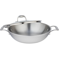 MEYER CANADA Meyer Supersteel Tri-Ply Clad Stainless Steel 32Cm Wok With Cover,