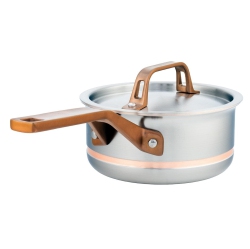 MEYER CANADA 2L Meyer Copperclad 5-Ply Copper Core Stainless Steel Saucepan With Lid,