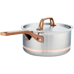 MEYER CANADA 3.1L Meyer Copperclad 5-Ply Copper Core Stainless Steel Saucepan With Lid,