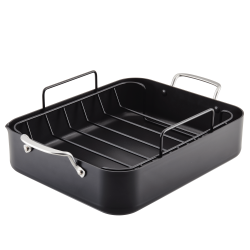 KITCHENAID Hard Anodized Roaster With Removable Nonstick Rack, 13-Inch X 15.75-Inch, Matte In Black