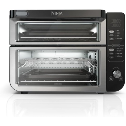 NINJA Dct401 12-In-1 Double Oven \w Flexdoor, Flavorseal & Smart Finish, Rapid Top Convection And Air Fry Bottom, Bake, Roast, Toast, Air Fry, Pizza