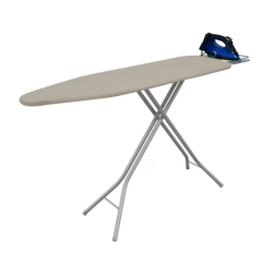 MEHIAZ 4-Leg Steel Mesh Top Adjustable Ironing Board, Mesh Top, With 100% Cotton Cover And Foam Pad. Adjustable Height Up to 93.5Cm