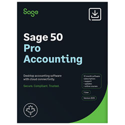 Sage 50 Pro Accounting 2025 (PC) - 1 User - 1 Year Subscription - Bilingual - Digital Download