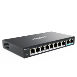REOLINK Poe Switch With 8 Poe Ports And 2 Gigabit Uplink Ports, 120W Power Budget, Rla-Ps1