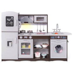 COSTWAY Kids Kitchen Playset With Realistic Lights & Sounds Ice Maker Stoves Sink Oven