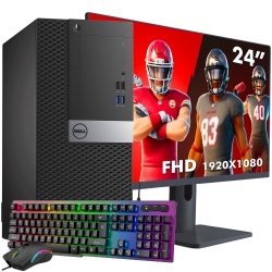 DELL Refurbished (Good) - Optiplex Mini Tower Desktop PC - New 24 Inch Fhd Monitor (Intel Core I5/ 1Tb Nvme SSD/ 32GB Ddr4 Ram/ Windows 10 Pro) RGB
