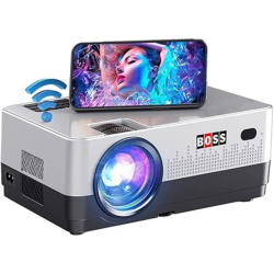 BOSS PROJECTOR Boss Portable Outdoor Projector Bluetooth Mini Projector \w Screen – Built-In Speaker, Cooling System, Internet Ready, 3D-Ready