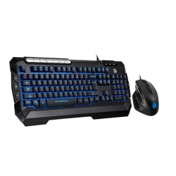 THERMALTAKE Tt Esports Commander Combo V2, Gaming Keyboard And Gaming Mouse With 2500 Dpi, 3 Color Back Lights And Lighting Effect, Cm-Cmc-Wlxxmb-Us