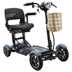 BANGERAN Dragon Mobile Ex Long Range 4 Wheel Electric Scooter, Foldable Heavy Duty 3 Adjustable Speed, Reverse Gear Large Leather Seat, Led Lights &