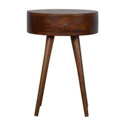 ARTISAN FURNITURE Solid Wood Nordic Circular Nightstand In Chestnut Finish