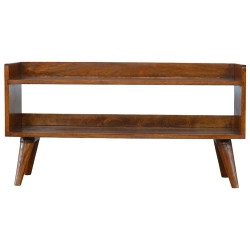 ARTISAN FURNITURE Solid Wood Chestnut Nordic Storage Bench In Chestnut Finish