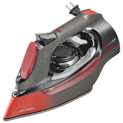 CHI Lava 1700W Retractable Cord Ceramic Soleplate Steam Iron - Black/Red