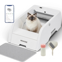 WENHOME Scoop Free Automatic Self-Cleaning Litter Box – Latest Version: Enhanced Odor Control, Easier Cleanup, Perfect for Multi-Cat Homes