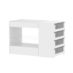 FAMAPY Multifunctional Kitchen Island With Ample Storage Drawers, Pull-Out Trays, And Spacious Countertop, (47.2" W X 23.6" D X 31.5" H) In White