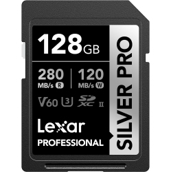 LEXAR Professional 128GB Pro Sdxc Uhs-Ii Memory Card, C10, U3, V60 In Silver