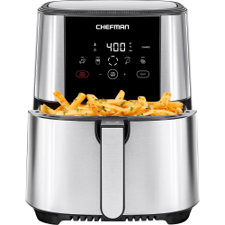 CHEFMAN STORE Chefman Turbofry Touch Air Fryer, 5Qt (4.75L) Family Size, One Touch Digital Control Presets, French Fries, Chicken, Meat, Fish