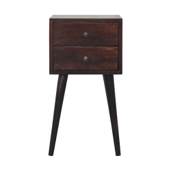 ARTISAN FURNITURE Solid Wood Mini 2 Drawer In Light Walnut Nightstand