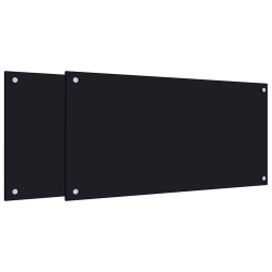 VIDAXL Kitchen Backsplashes 2 PCs 80X40 Cm Tempered Glass In Black
