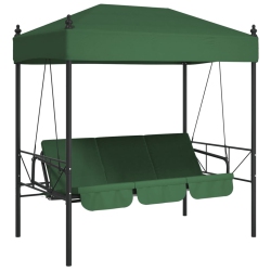 VIDAXL Garden Swing Bench With Canopy Green Steel