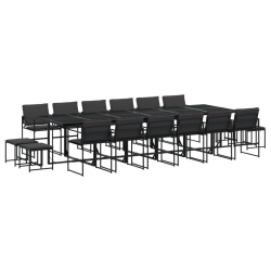 VIDAXL 17 Piece Garden Dining Set With Cushions Textilene In Black