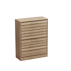 FAMAPY Triple-Tier Shoe Storage Cabinet With Flip Drawers And Natural Wood Finish (29.5" H X 22.4" W X 9.4" D) In Brown
