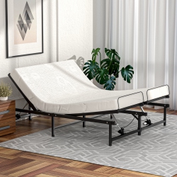 HOXPETY Adjustable Bed Frame Queen Size Electric Adjustable Bed Base \w Head And Foot Incline Low-Noise Motor And Remote Control, Electric Bed Frame