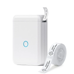 NONE New Color D110 Portable Bluetooth Label Printer Thermal Mini Label Maker Machine With Label Tape Sticker Self-Adhesive Printer, White