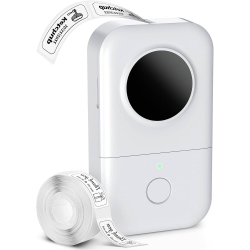 NONE Label Makers Machine Bluetooth Portable Wireless D30 Small Label Maker Thermal Sticker Printer With Tape 12MM School Office Home, White