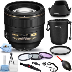 NIKON Af-S Nikkor 85MM F/1.4G Lens for F 2195 + Filter Kit + Pouch Bundle