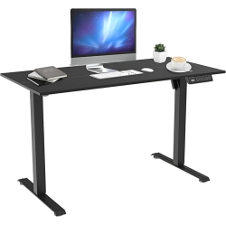 PRIMECABLES 47X24 Inch Electric Standing Desk \w 3 Memory Positions Control Panel, Adjustable Ergonomic Sit Stand Up Computer Desk \w Wood Splice