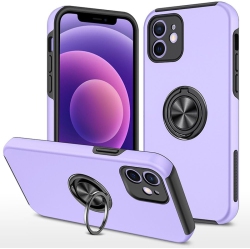 CSMART [Cs] Hybrid Magnetic Kickstand Invisible Ring Case Cover for Iphone 12 Mini In Purple