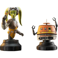 STAR WARS Rebels 5 Inch Bust Statue Mini Bust Set - Hera & Chopper