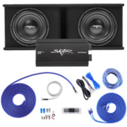 SKAR AUDIO Bndle-Sdr-2X12D4 Dual 12" 2, 400 Watt Sdr Series Complete Subwoofer Package With Vented Enclosure And Amplifier