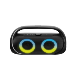 ONN . Bluetooth Portable Fm Boombox With Multicolour Led Lighting, 16 Hours Playtime