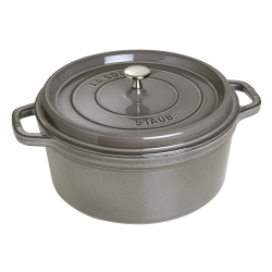 STAUB La Cocotte 6.75 L Cast Iron Round Cocotte, Graphite-Grey (Visual Imperfections - B Stock)