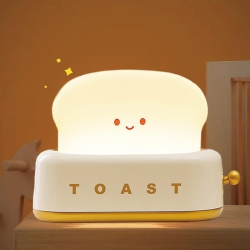 YOULIGHTS Cute Toast Bread Led Night Lamp, Creative USB Rechargeable Toast Night Light, Timer And Dimmable Bedside Sleep Lamp Desk Decor for Kids