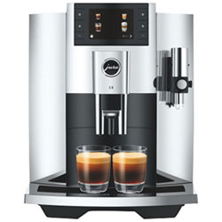 Jura E8 Automatic Espresso Machine with Coffee Grinder - Piano White