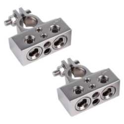 SKAR AUDIO Sk-Batterms1 2 X 0/4 Gauge And 2 X 8/10 Gauge (+/-) Top Post Heavy Duty Positive And Negative Battery Terminals